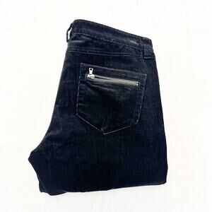 Club Monaco Black Corduroy Style Denim Jeans Zip Back Pocket Detail Size 6